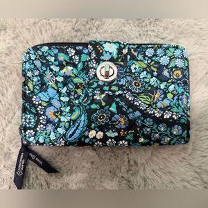 Vera Bradley Blue and Green Floral Quilted Wallet